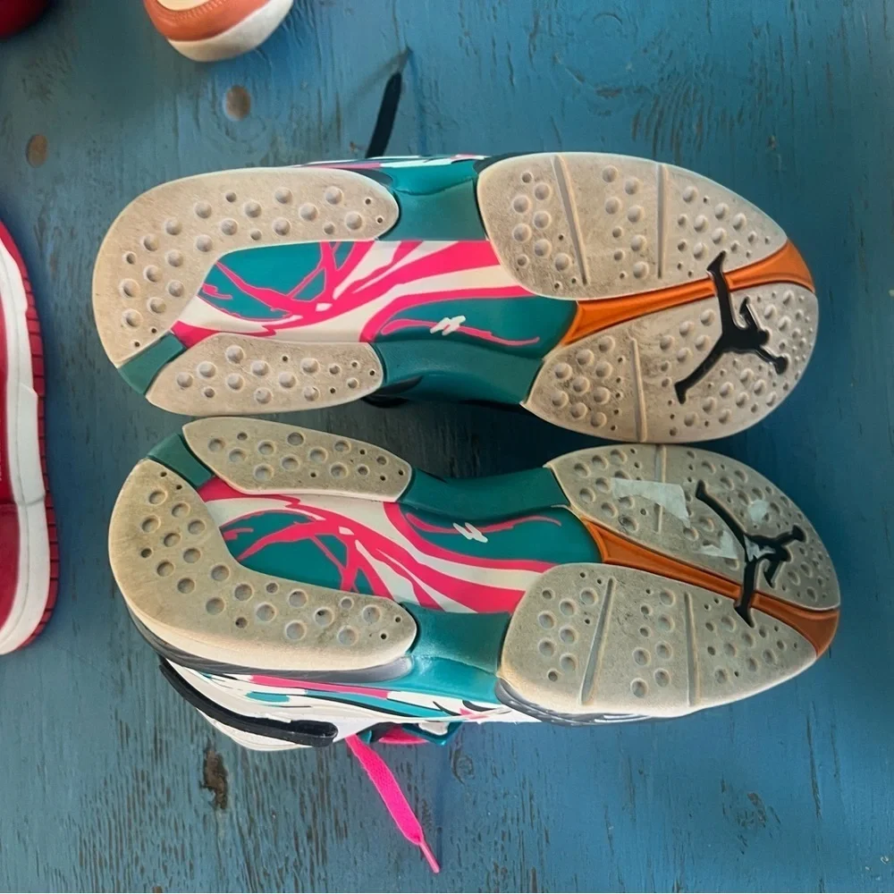 Jordan Athletic Shoes Retro 8 South Beach fits ladies size 9.5